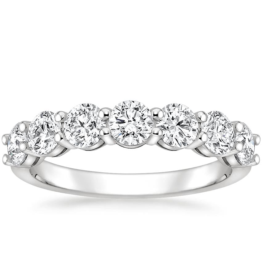Round Seven Stone Diamond Ring (1 1/2 ct. tw.) Platinum Wedding Band