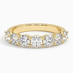Round Seven Stone Diamond Ring (1 1/2 ct. tw.) Yellow Gold 18k Wedding Band