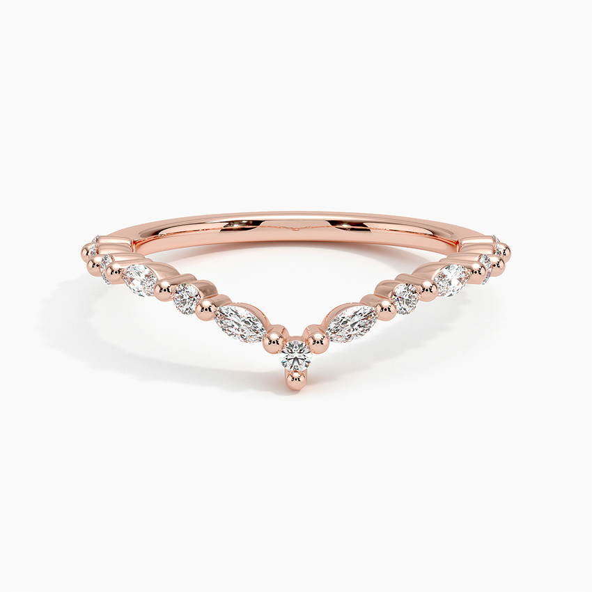 Delicate Versailles Contour Diamond Ring (1/3 ct. tw.) Rose Gold 18k Wedding Band