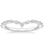 Delicate Versailles Contour Diamond Ring (1/3 ct. tw.) Platinum Wedding Band