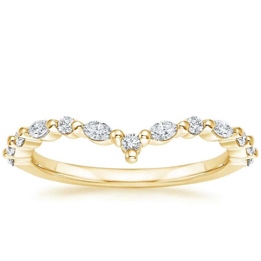 Delicate Versailles Contour Diamond Ring (1/3 ct. tw.) Yellow Gold 18k Wedding Band