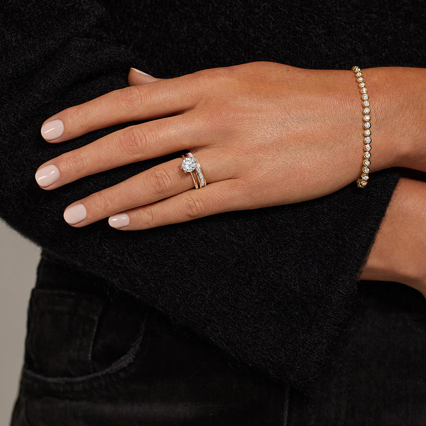 Kelly Baguette Eternity Lab Diamond Ring Rose Gold 18k Eternity Band
