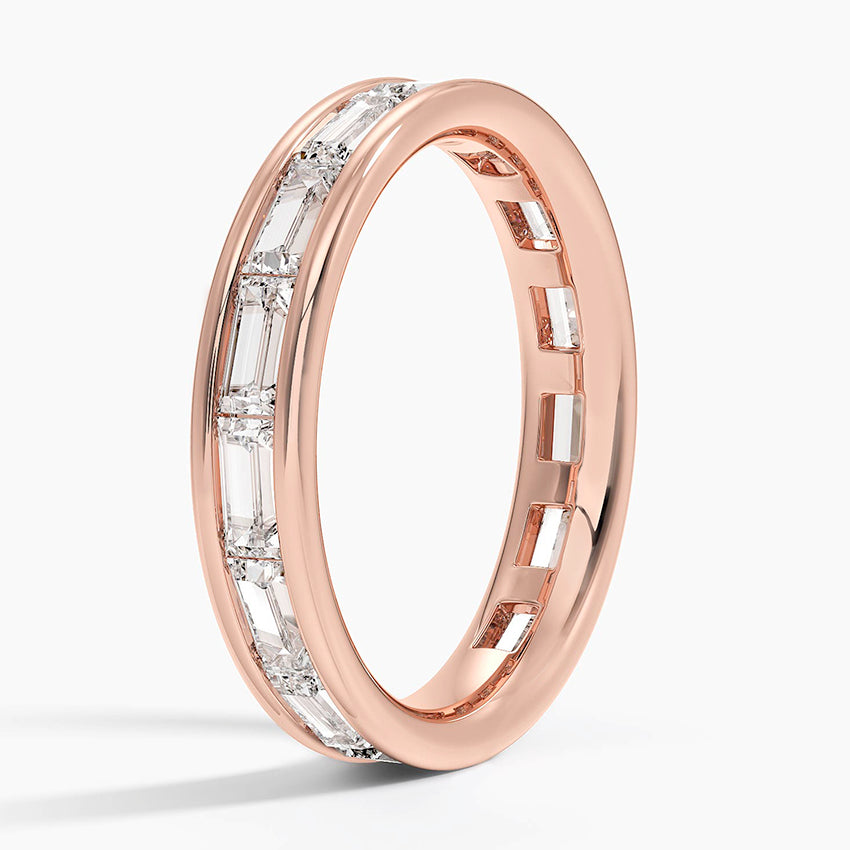 Kelly Baguette Eternity Lab Diamond Ring Rose Gold 18k Eternity Band
