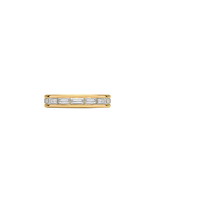 Kelly Baguette Eternity Lab Diamond Ring Yellow Gold 18k Eternity Band
