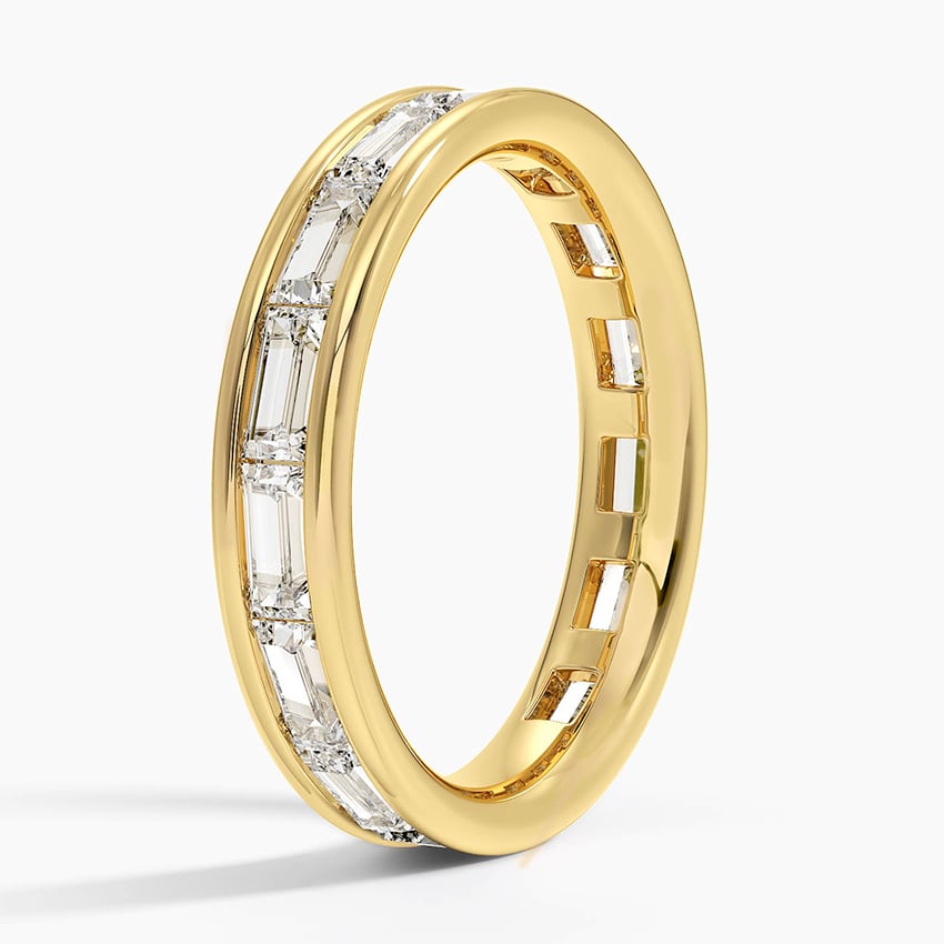 Kelly Baguette Eternity Lab Diamond Ring Yellow Gold 18k Eternity Band