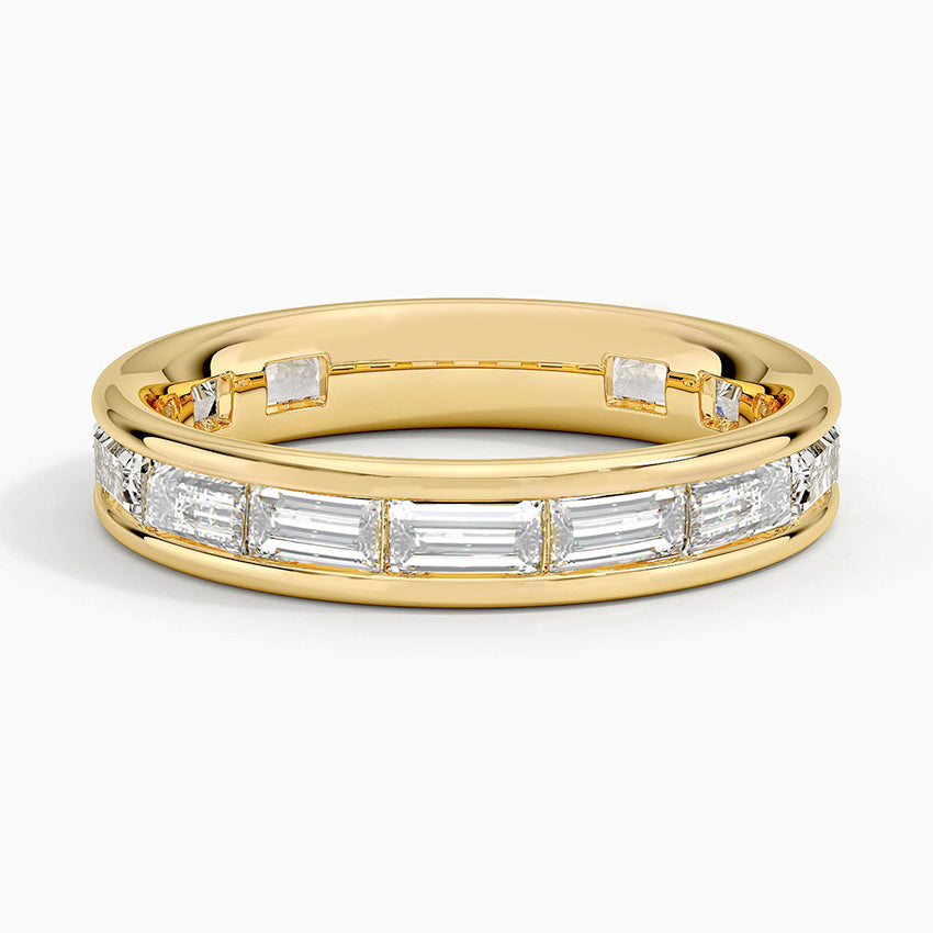 Kelly Baguette Eternity Lab Diamond Ring Yellow Gold 18k Eternity Band