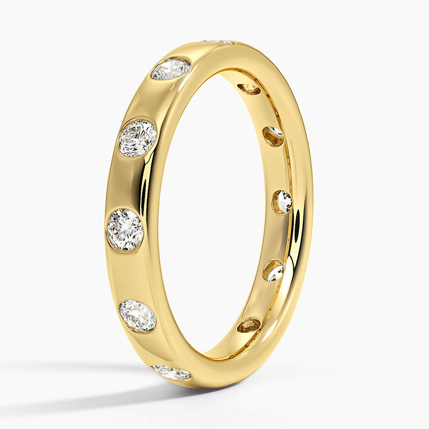 Cara Flush Set Eternity Lab Diamond Ring Yellow Gold 18k Eternity Band