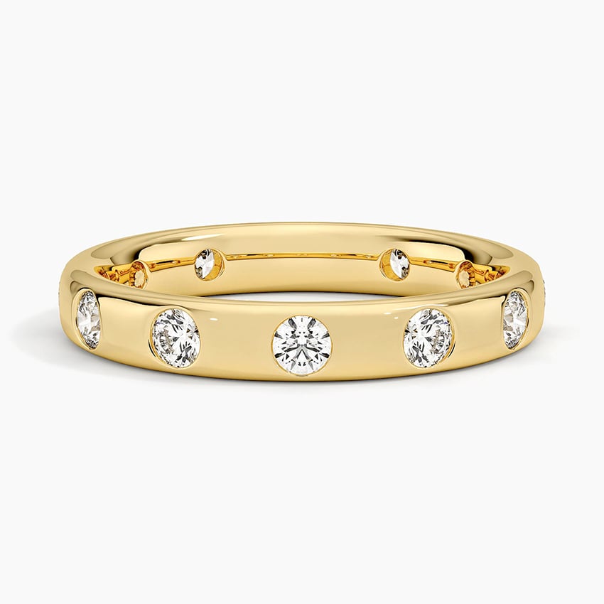 Cara Flush Set Eternity Lab Diamond Ring Yellow Gold 18k Eternity Band