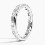 Chloe Flush Set Emerald Cut 3.2mm Lab Diamond Ring Platinum Eternity Band