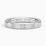Chloe Flush Set Emerald Cut 3.2mm Lab Diamond Ring Platinum Eternity Band