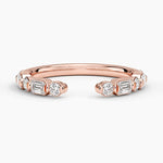 Kensington Emerald Cut and Round Diamond Open Ring (1/2 ct. tw.) Rose Gold 18k Wedding Band