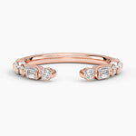 Kensington Emerald Cut and Round Diamond Open Ring (1/2 ct. tw.) Rose Gold 18k Wedding Band