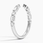 Kensington Emerald Cut and Round Diamond Open Ring (1/2 ct. tw.) Platinum Wedding Band