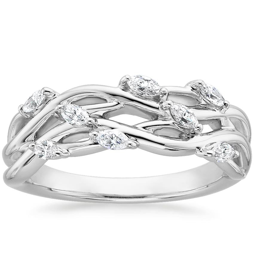 Blooming Willow Diamond Ring (1/4 ct. tw.) Platinum Wedding Band