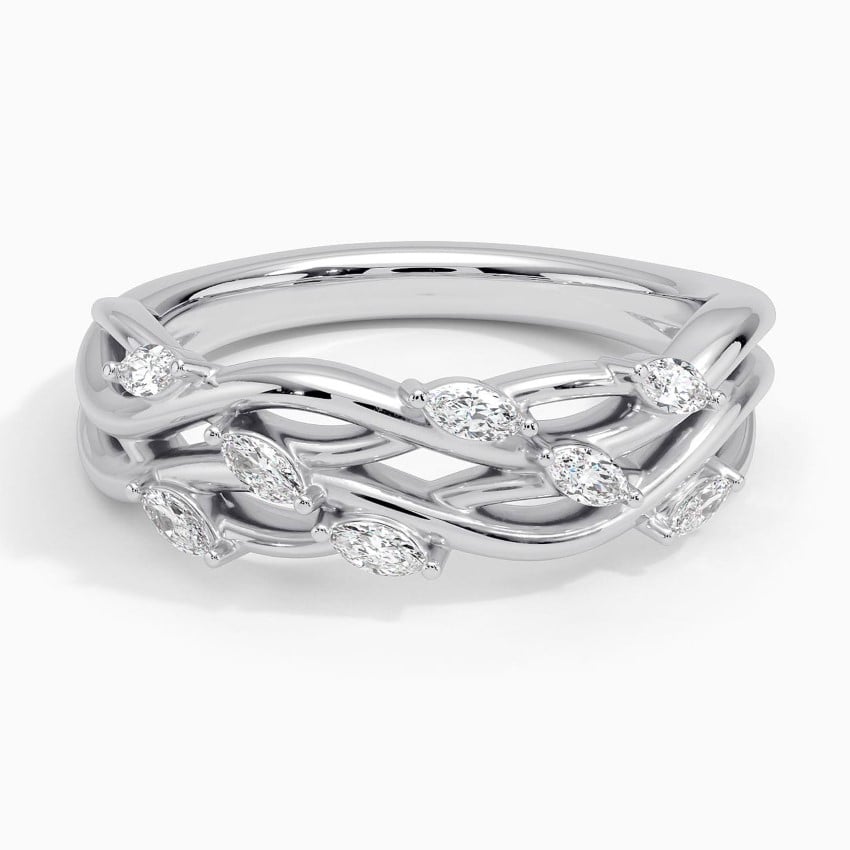 Blooming Willow Diamond Ring (1/4 ct. tw.) Platinum Wedding Band