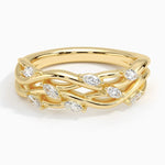 Blooming Willow Diamond Ring (1/4 ct. tw.) Yellow Gold 18k Wedding Band