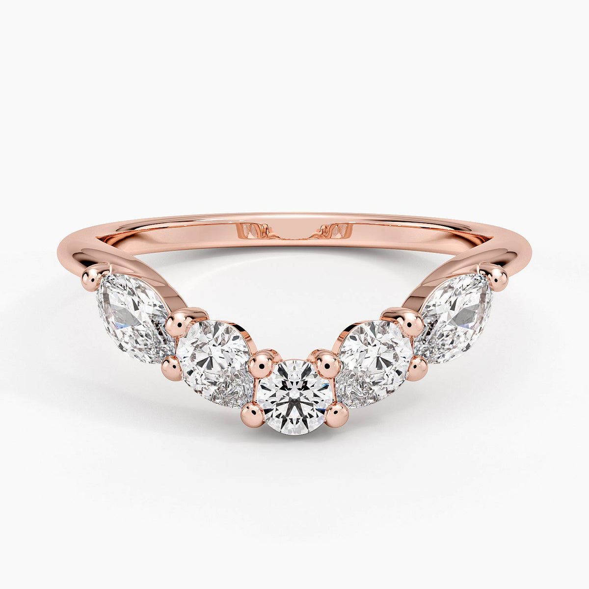 Camille Contoured Diamond Ring (3/4 ct. tw.) Rose Gold 18k Wedding Band
