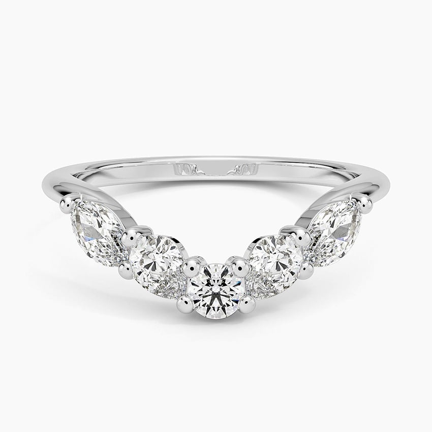 Camille Contoured Diamond Ring (3/4 ct. tw.) Platinum Wedding Band