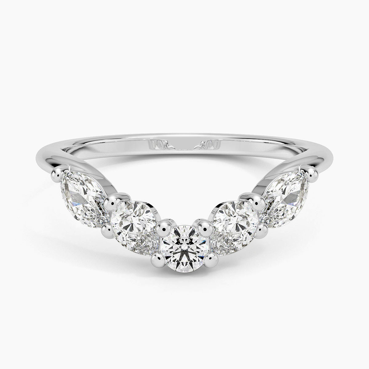 Camille Contoured Diamond Ring (3/4 ct. tw.) Platinum Wedding Band