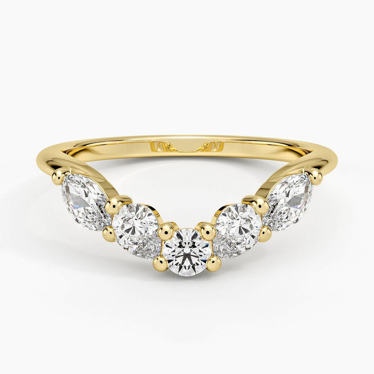 Camille Contoured Diamond Ring (3/4 ct. tw.) Yellow Gold 18k Wedding Band