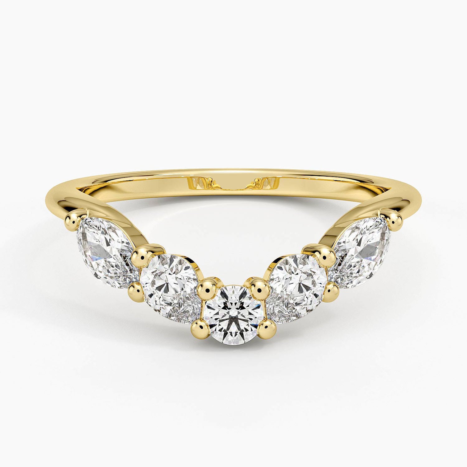 Camille Contoured Diamond Ring (3/4 ct. tw.) Yellow Gold 18k Wedding Band