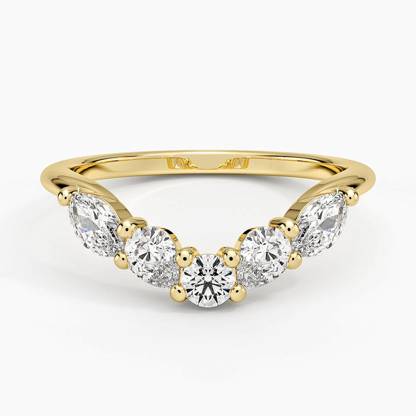 Camille Contoured Diamond Ring (3/4 ct. tw.) Yellow Gold 18k Wedding Band