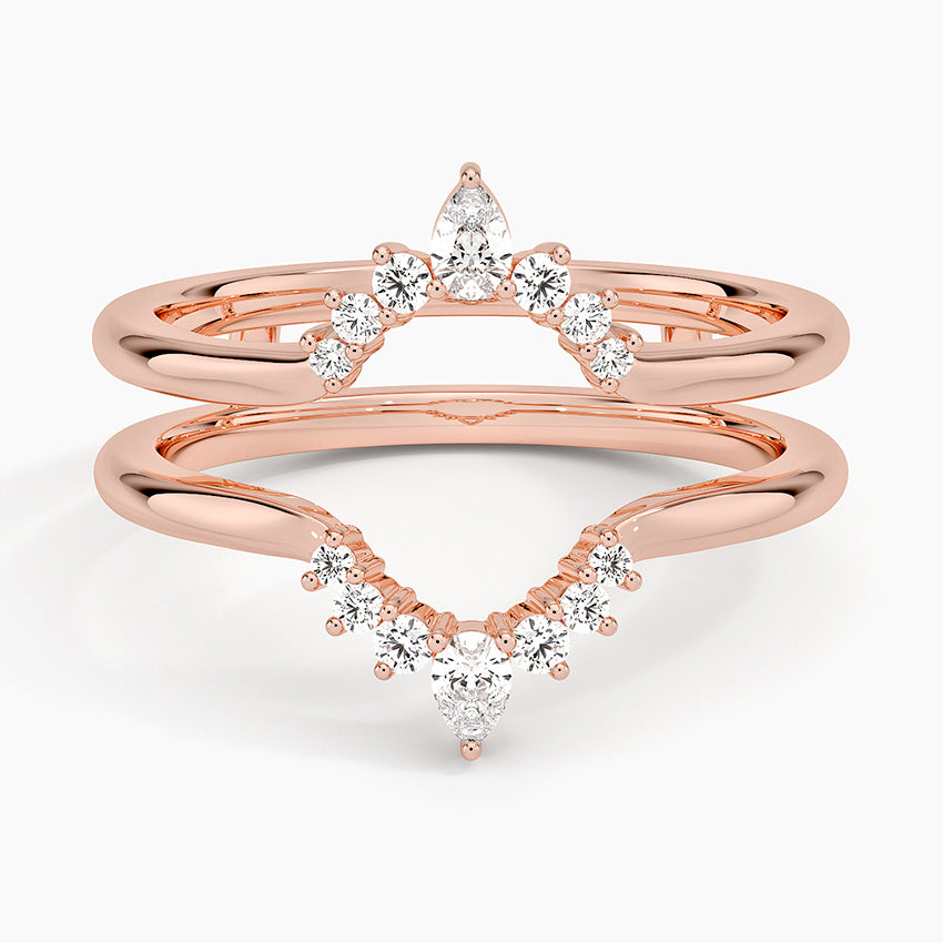 Lunette Diamond Ring Jacket (1/5 ct. tw.) Rose Gold 18k Wedding Band