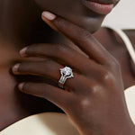 Lunette Diamond Ring Jacket (1/5 ct. tw.) Platinum Wedding Band