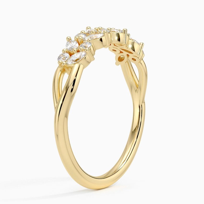 Jardiniere Diamond Ring Yellow Gold 18k Wedding Band