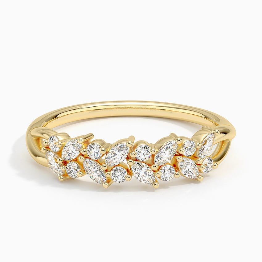 Jardiniere Diamond Ring Yellow Gold 18k Wedding Band