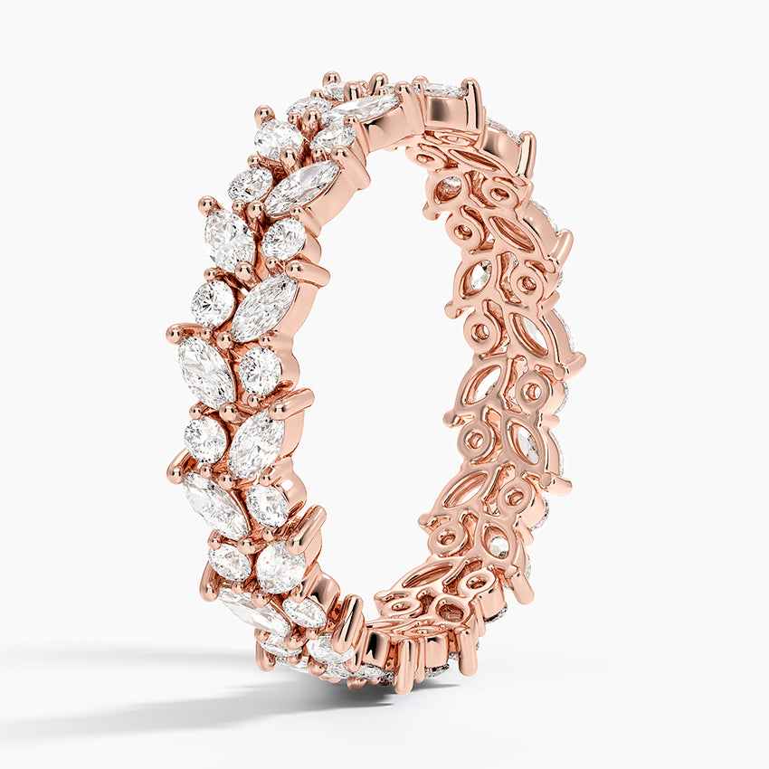 Jardiniere Eternity Lab Diamond Ring Rose Gold 18k Eternity Band