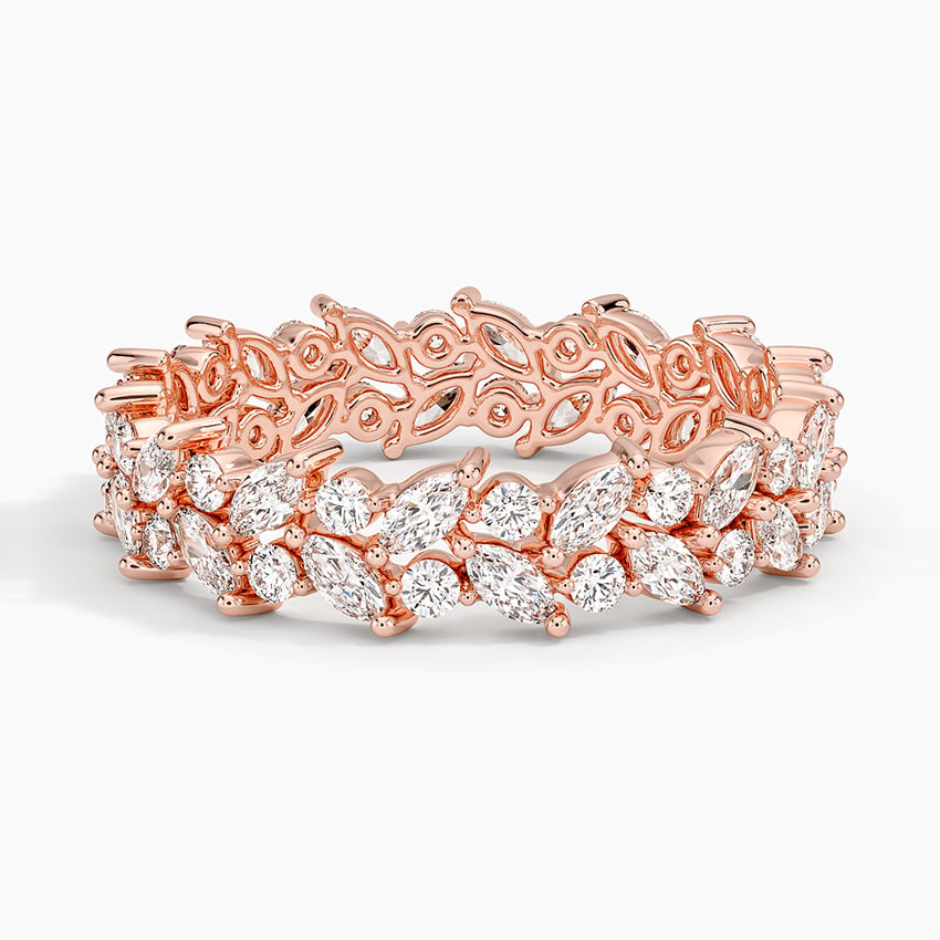 Jardiniere Eternity Lab Diamond Ring Rose Gold 18k Eternity Band