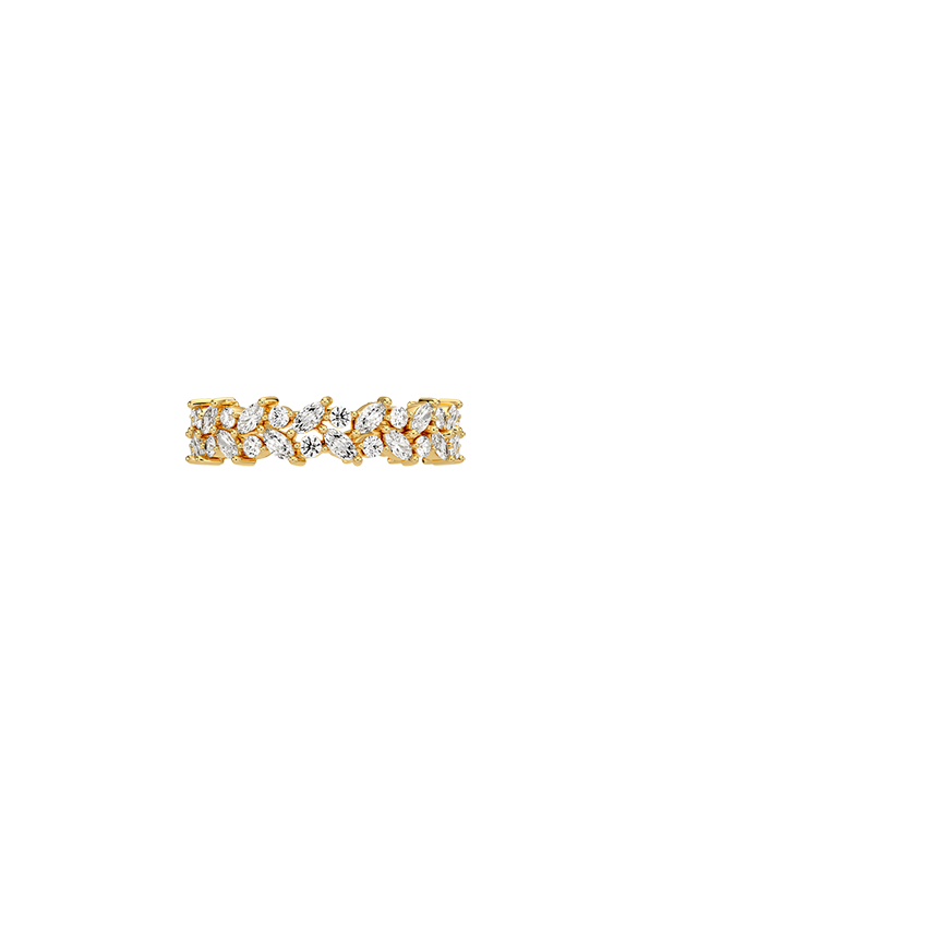 Jardiniere Eternity Lab Diamond Ring Yellow Gold 18k Eternity Band