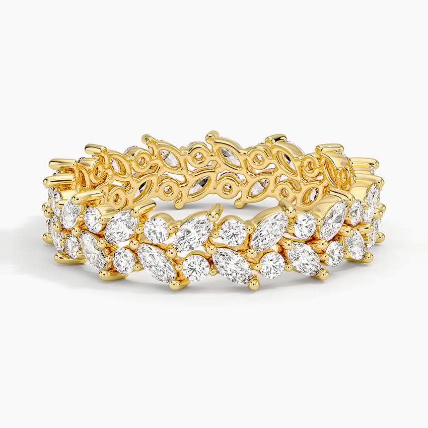 Jardiniere Eternity Lab Diamond Ring Yellow Gold 18k Eternity Band