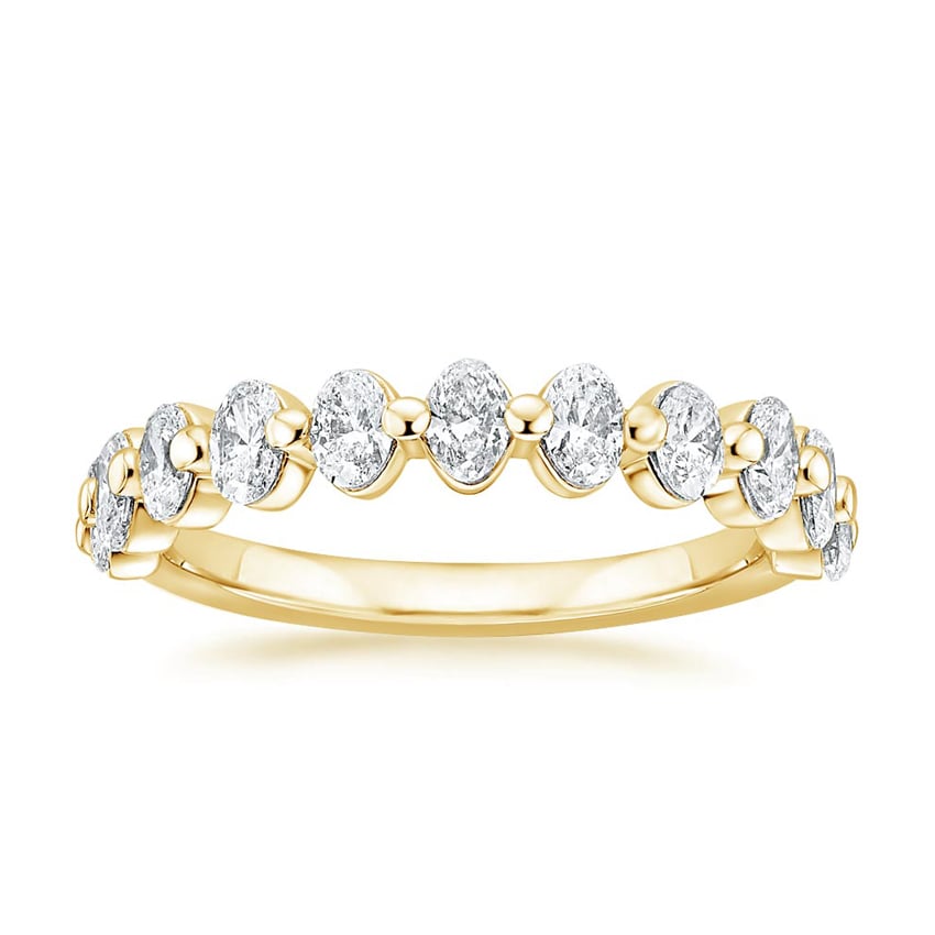 Ellipse Oval Diamond Ring Yellow Gold 18k Wedding Band