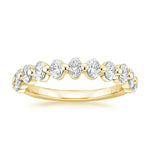 Ellipse Oval Diamond Ring Yellow Gold 18k Wedding Band