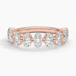 Ellipse Oval Lab Diamond Ring (1 1/2 ct. tw.) Rose Gold 18k Wedding Band