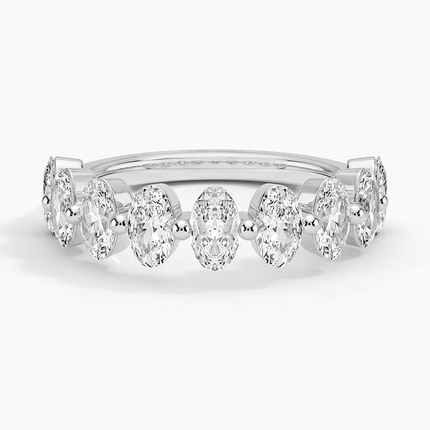 Ellipse Oval Lab Diamond Ring (1 1/2 ct. tw.) Platinum Wedding Band