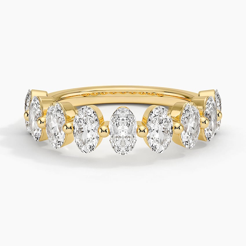 Ellipse Oval Lab Diamond Ring (1 1/2 ct. tw.) Yellow Gold 18k Wedding Band