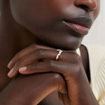 Jacqueline Contour Diamond Ring Rose Gold 18k Wedding Band