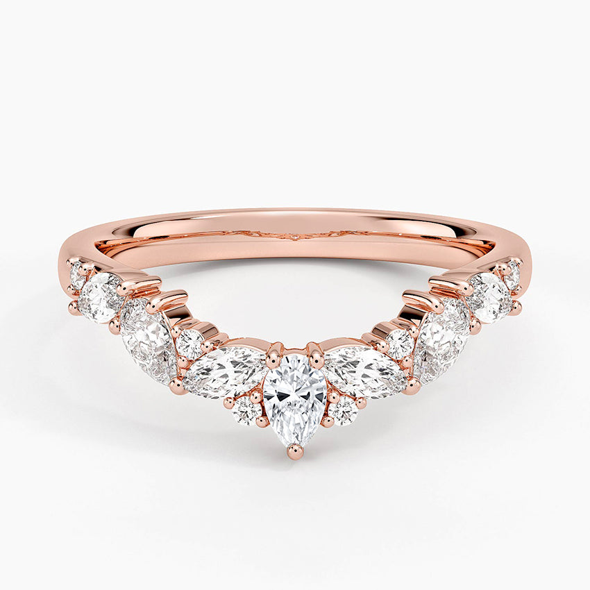 Jacqueline Contour Diamond Ring Rose Gold 18k Wedding Band