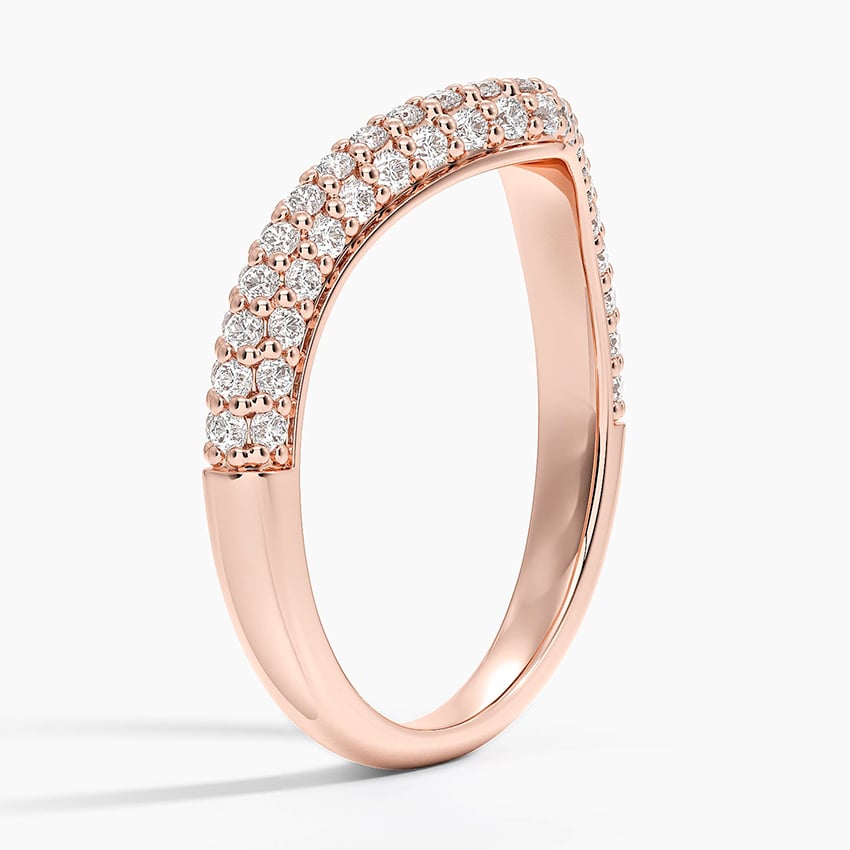 Petite Adelaide Curved Lab Diamond Ring (1/2 ct. tw.) Rose Gold 18k Wedding Band