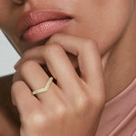 Petite Adelaide Curved Lab Diamond Ring (1/2 ct. tw.) Yellow Gold 18k Wedding Band