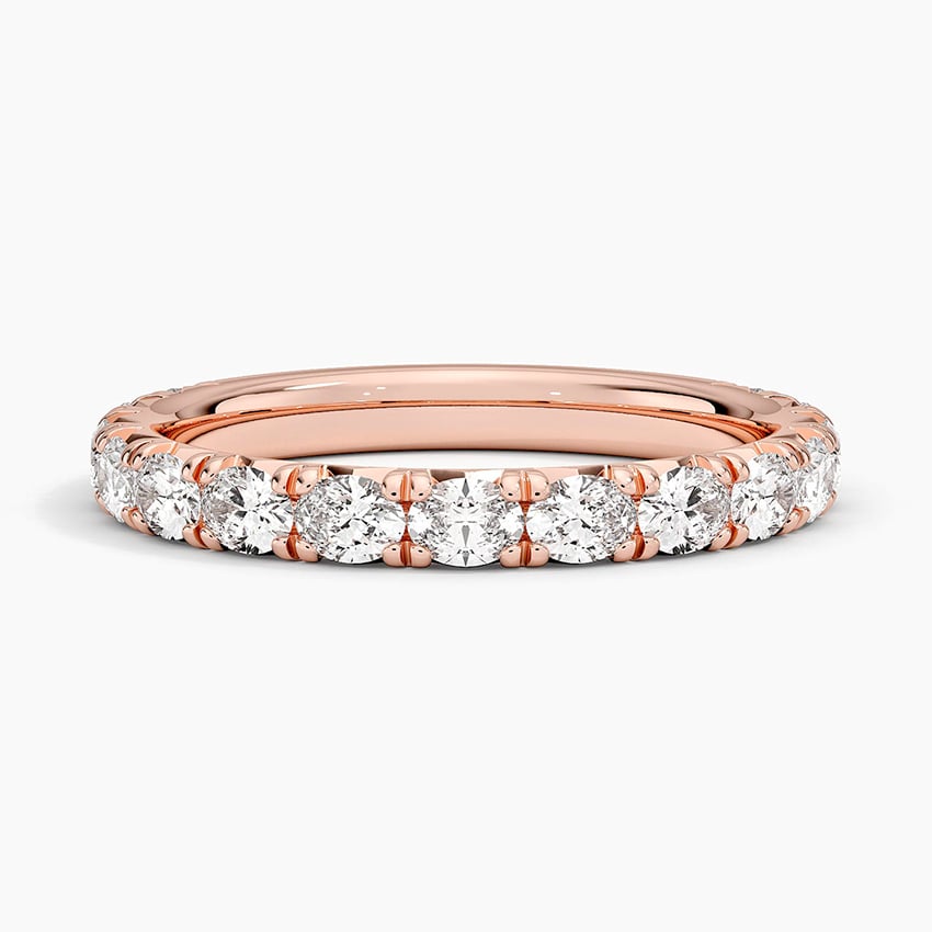 Nathalie Oval Diamond Ring Rose Gold 18k Wedding Band