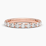 Nathalie Oval Diamond Ring Rose Gold 18k Wedding Band
