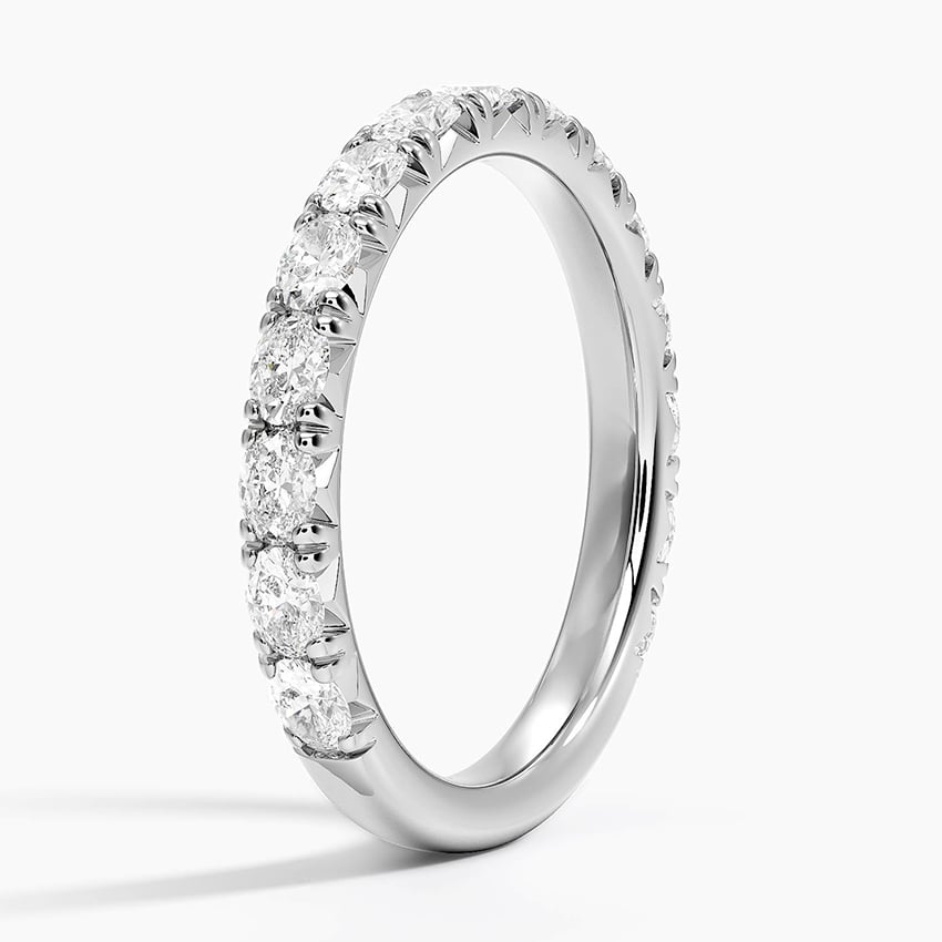 Nathalie Oval Diamond Ring Platinum Wedding Band