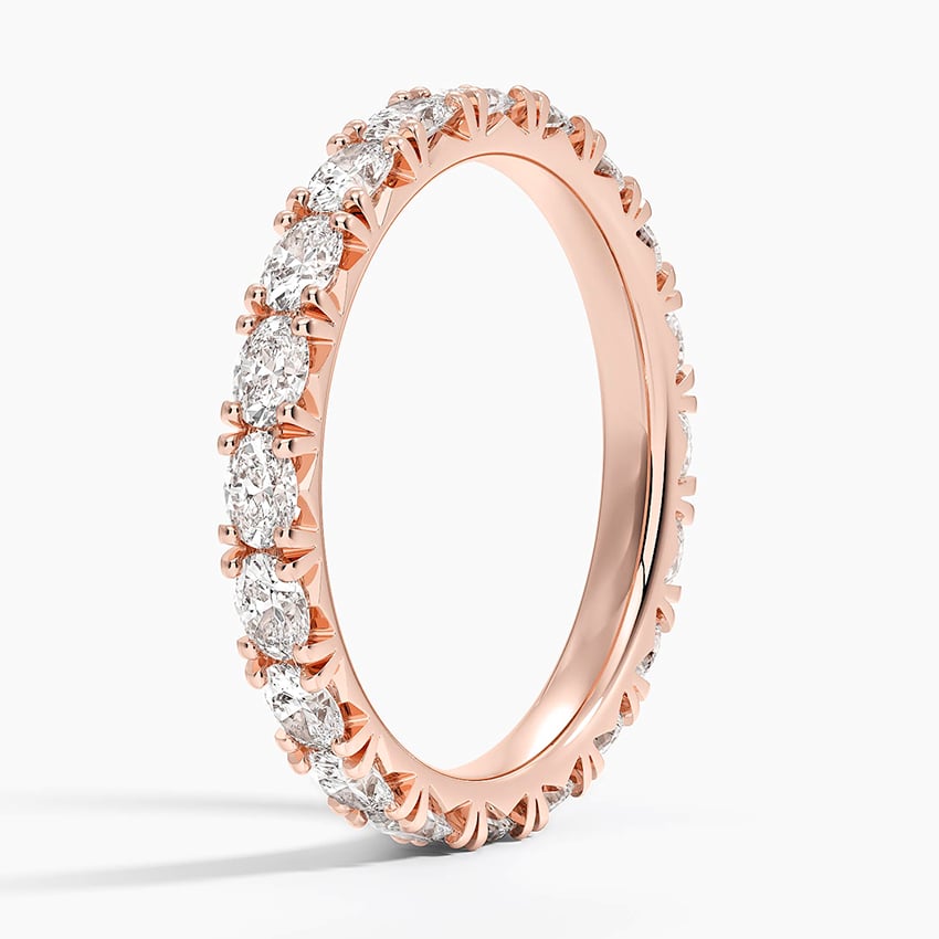 Nathalie Oval Eternity Lab Diamond Ring Rose Gold 18k Eternity Band