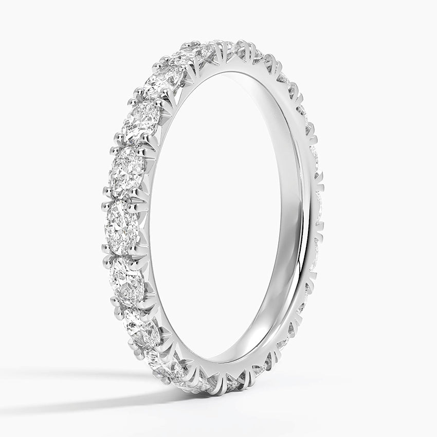 Nathalie Oval Eternity Lab Diamond Ring Platinum Eternity Band