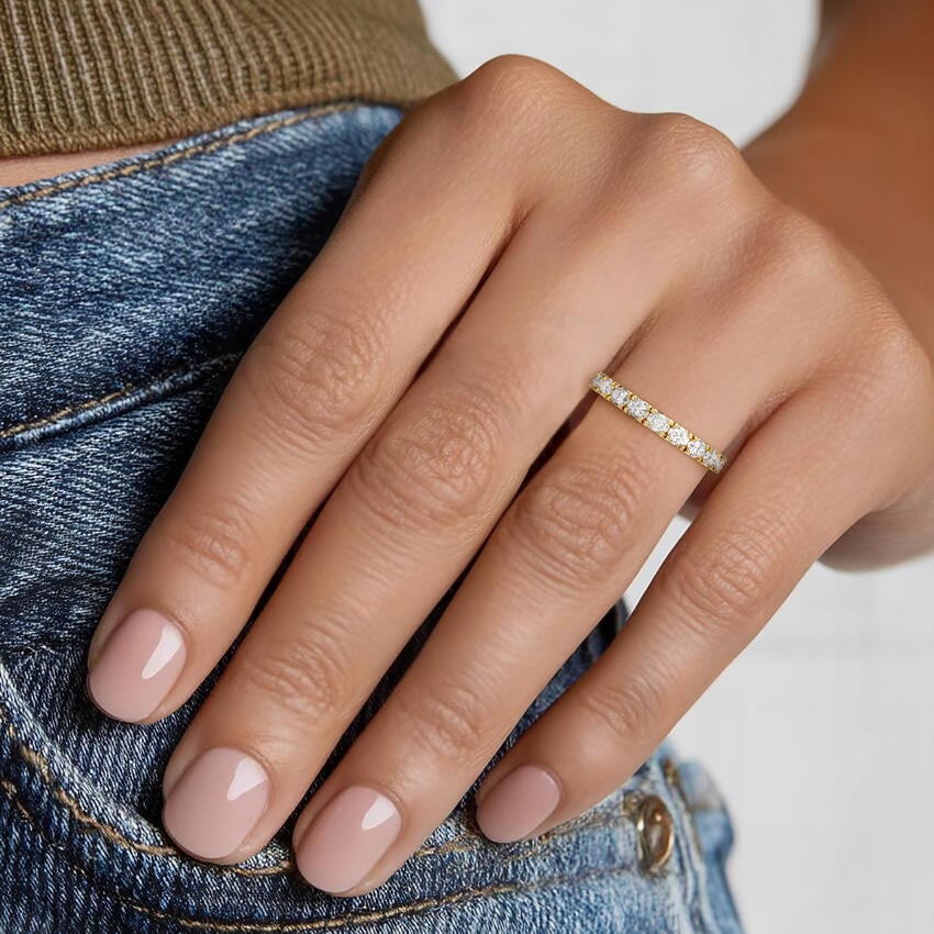 Nathalie Oval Eternity Lab Diamond Ring Yellow Gold 18k Eternity Band