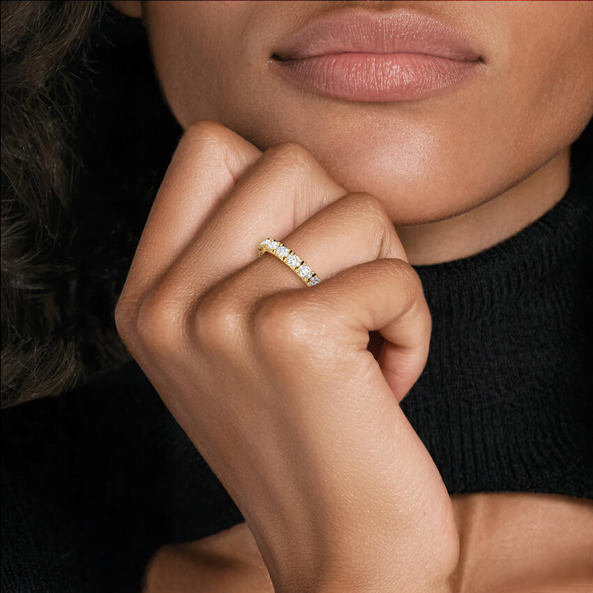 Nathalie Oval Eternity Lab Diamond Ring Yellow Gold 18k Eternity Band